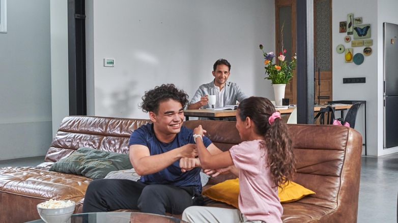 Kids playing on the couch